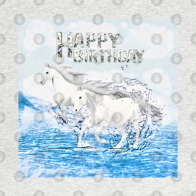 Angelic Horses Birthday Greeting by KC Morcom aka KCM Gems n Bling aka KCM Inspirations